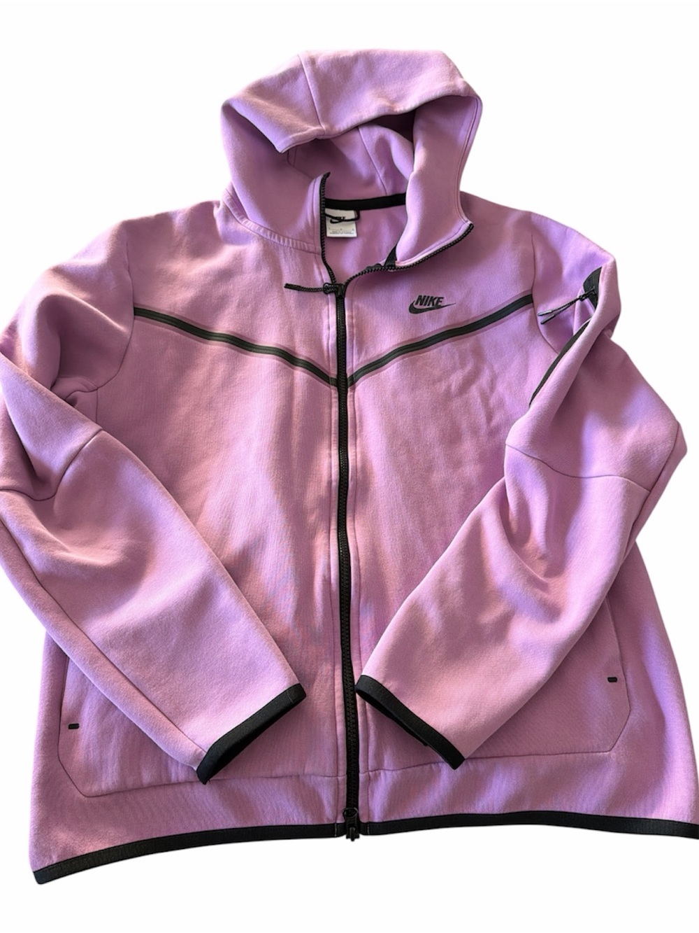Nike Lavender Zip-Up Hooded Sports Jacket with Black Trim